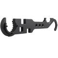 Black all-steel dual purpose combination wrench for AR15 and M4 firearm assembly and maintenance.