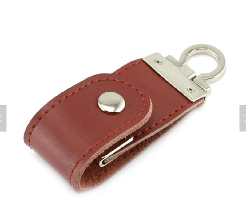 Creative metallic leather USB flash drive in black colour with 16GB capacity
