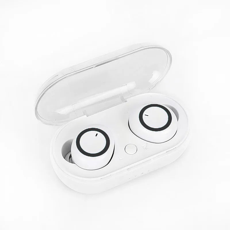 TWS wireless Bluetooth headset in multiple two-tone colour combinations showing left and right earbuds