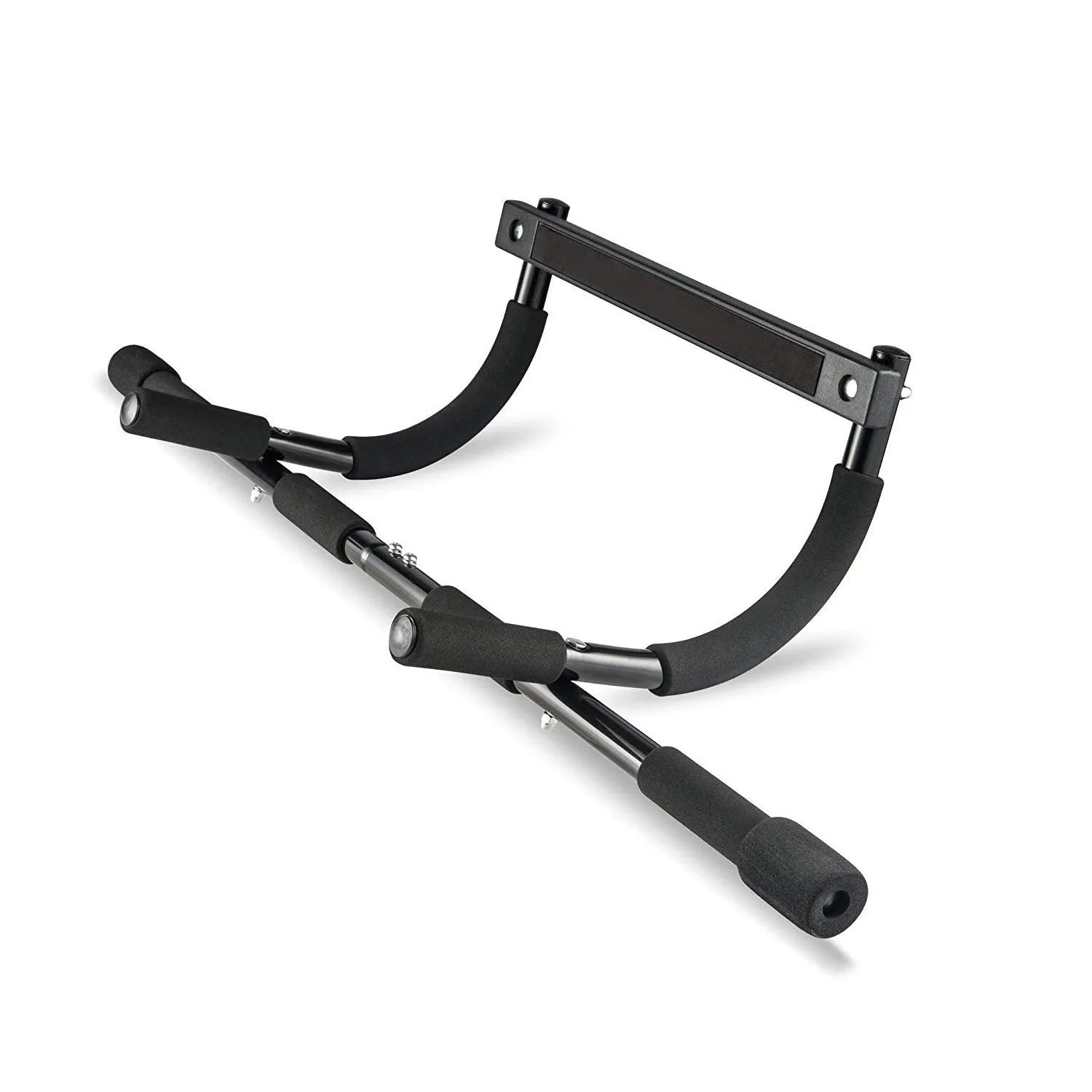 Black steel indoor pull-up bar for doorway or wall mounting