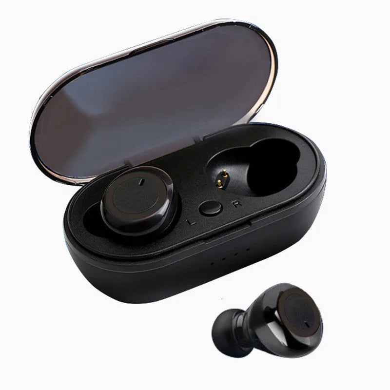TWS wireless Bluetooth headset in multiple two-tone colour combinations showing left and right earbuds