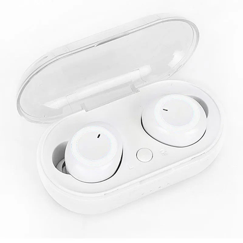 TWS wireless Bluetooth headset in multiple two-tone colour combinations showing left and right earbuds