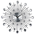 33 cm silver metal aluminium round wall clock with pointer display
