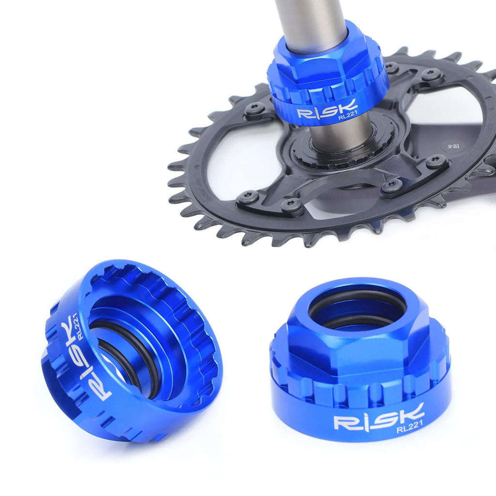 Blue aluminium alloy 12-speed direct mount disc brake removal wrench for bicycles.