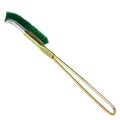 Green elbow nylon wire rust removal brush with metal handle for cleaning range hoods and cookware