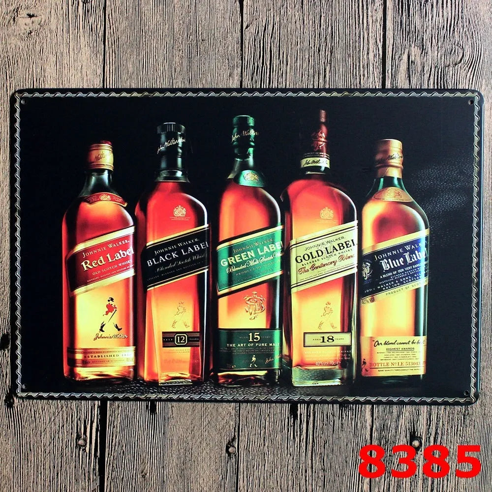 Retro barbecue and beer themed metal tin painting wall sign, 20cm by 30cm in size.