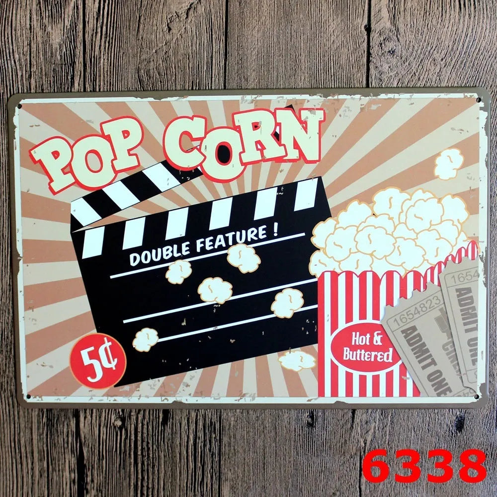 Retro barbecue and beer themed metal tin painting wall sign, 20cm by 30cm in size.
