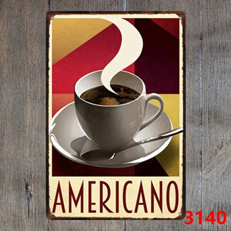 Retro barbecue and beer themed metal tin painting wall sign, 20cm by 30cm in size.