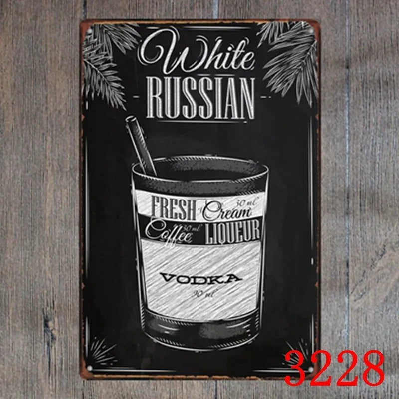 Retro barbecue and beer themed metal tin painting wall sign, 20cm by 30cm in size.