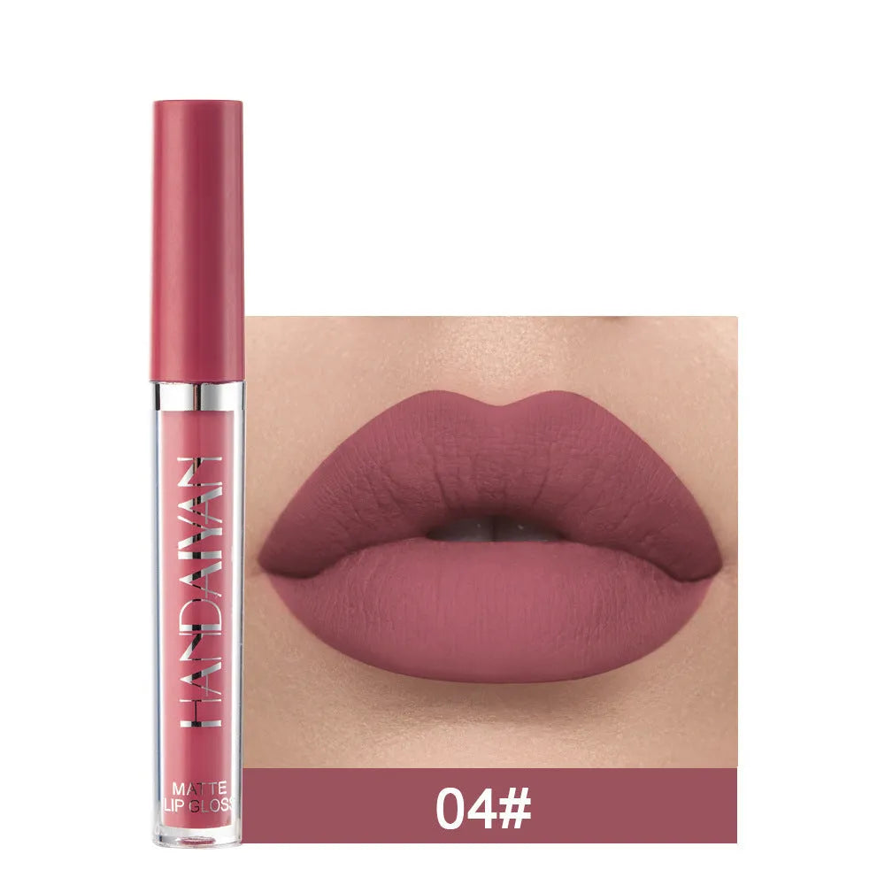 HANDAIYAN matte non-stick cup liquid lipstick tube in one of 12 colour styles.