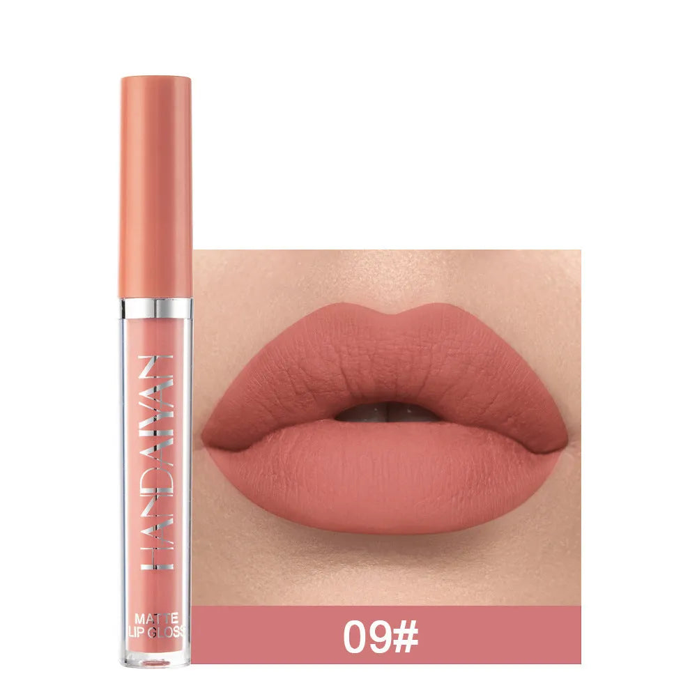 HANDAIYAN matte non-stick cup liquid lipstick tube in one of 12 colour styles.