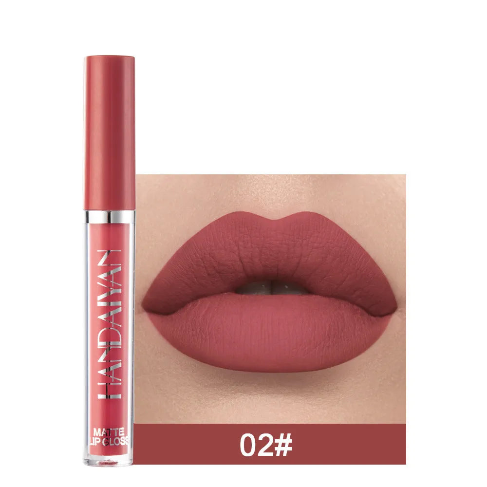 HANDAIYAN matte non-stick cup liquid lipstick tube in one of 12 colour styles.