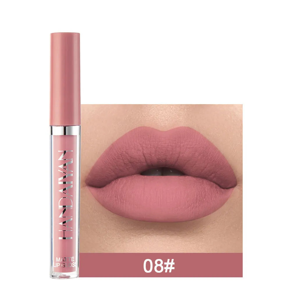 HANDAIYAN matte non-stick cup liquid lipstick tube in one of 12 colour styles.