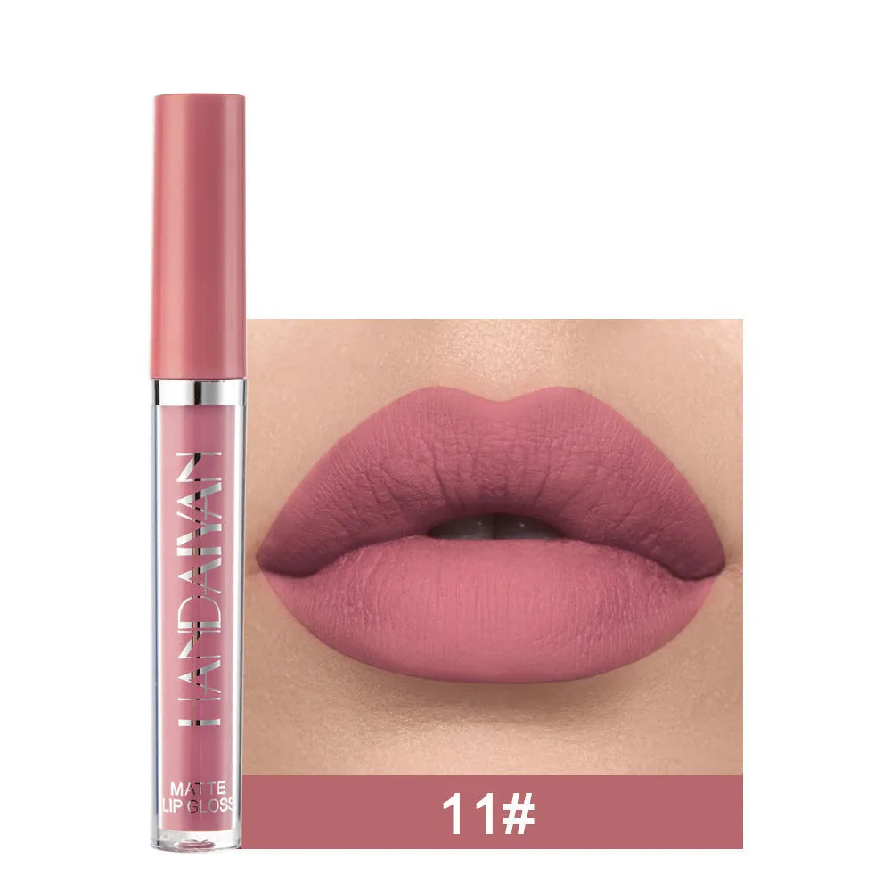 HANDAIYAN matte non-stick cup liquid lipstick tube in one of 12 colour styles.