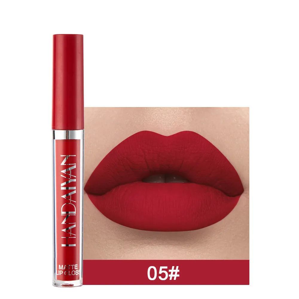 HANDAIYAN matte non-stick cup liquid lipstick tube in one of 12 colour styles.