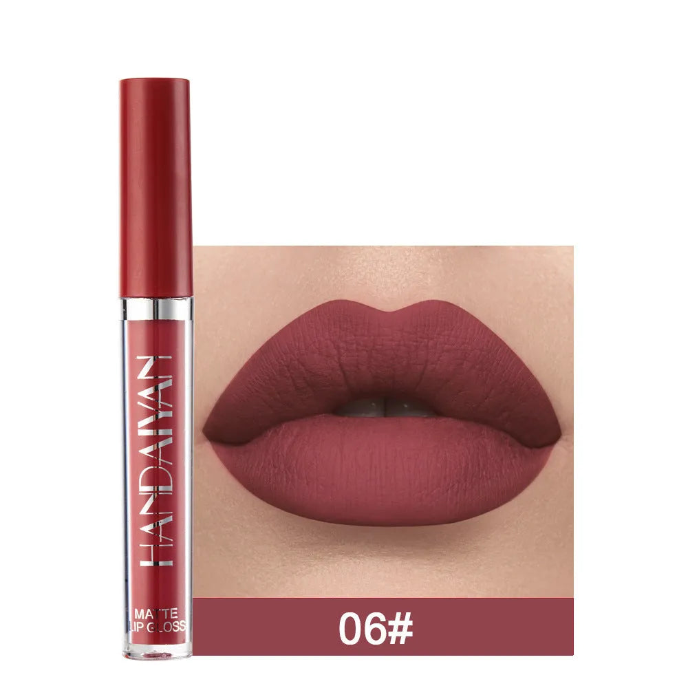 HANDAIYAN matte non-stick cup liquid lipstick tube in one of 12 colour styles.