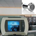 Digital wireless door peephole monitor with indoor LCD screen and outdoor camera unit.