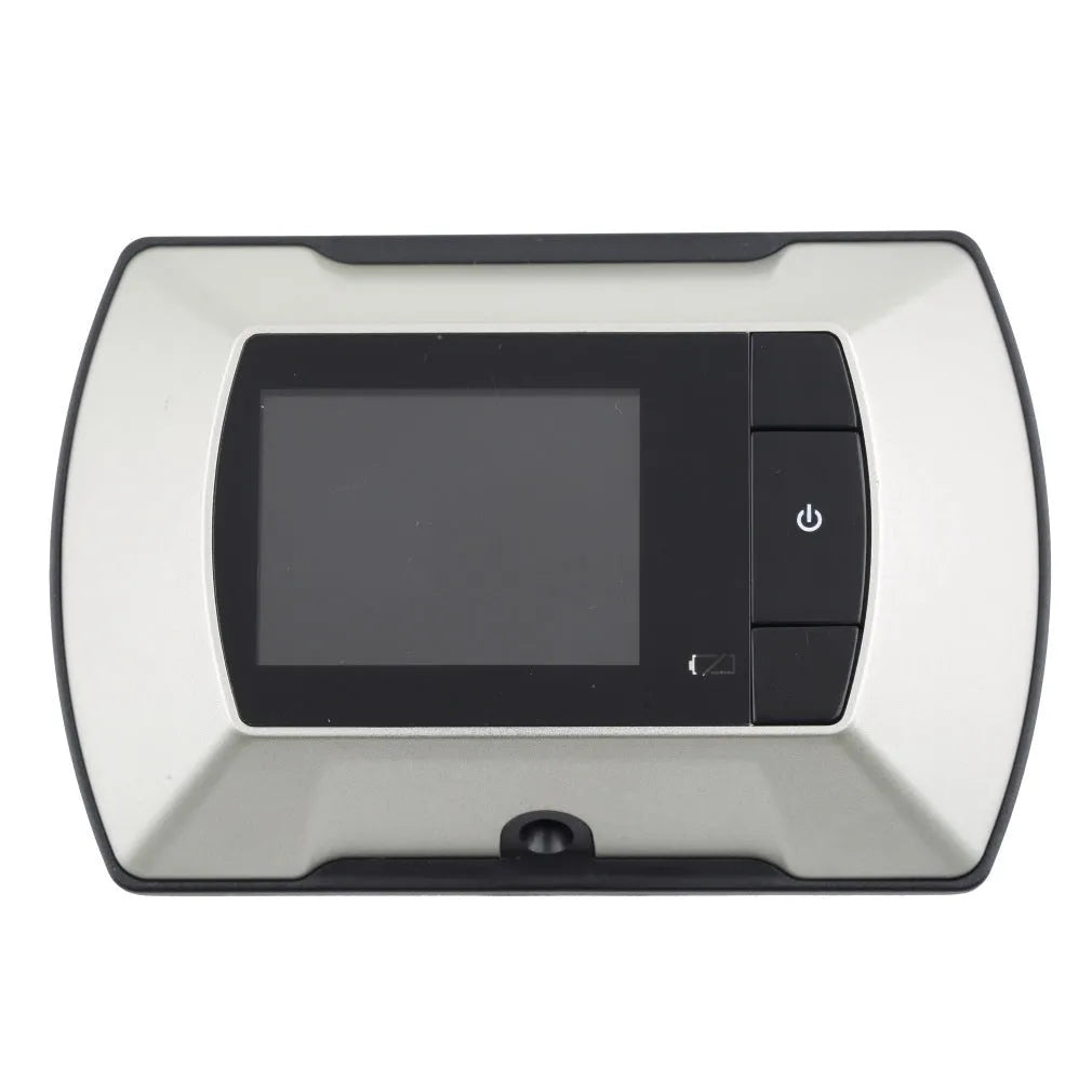 Digital wireless door peephole monitor with indoor LCD screen and outdoor camera unit.