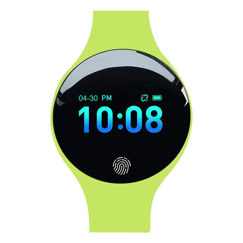 Bluetooth smart watch with 0.66-inch screen showing fitness data on wrist