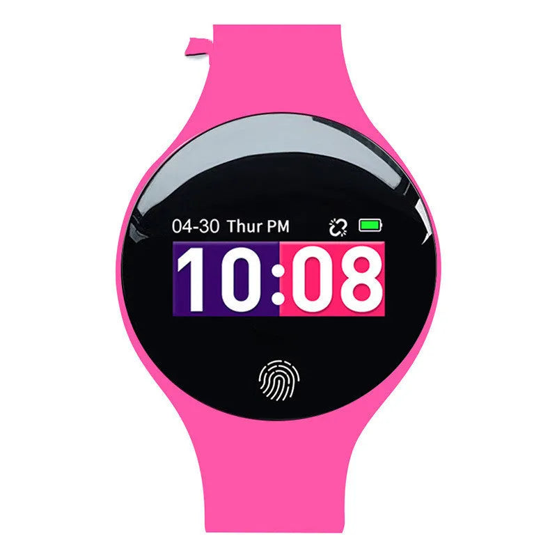 Bluetooth smart watch with 0.66-inch screen showing fitness data on wrist