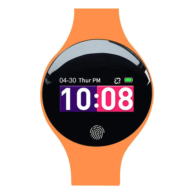 Bluetooth smart watch with 0.66-inch screen showing fitness data on wrist