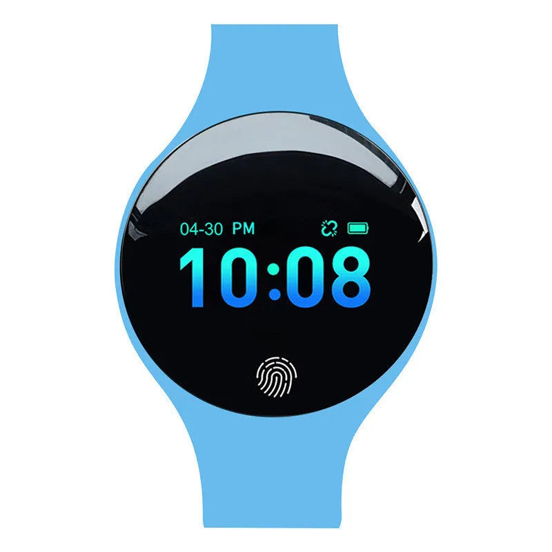 Bluetooth smart watch with 0.66-inch screen showing fitness data on wrist