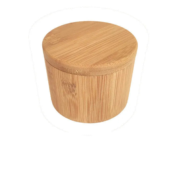Bamboo seasoning box with three compartment style options measuring 9x7cm including bamboo spoon