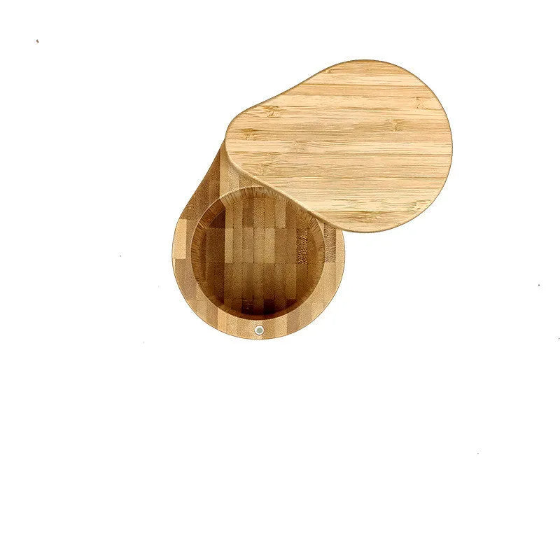 Bamboo seasoning box with three compartment style options measuring 9x7cm including bamboo spoon