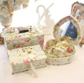 Ceramic tissue box and jewellery organiser in green, pink, or apricot colour options.