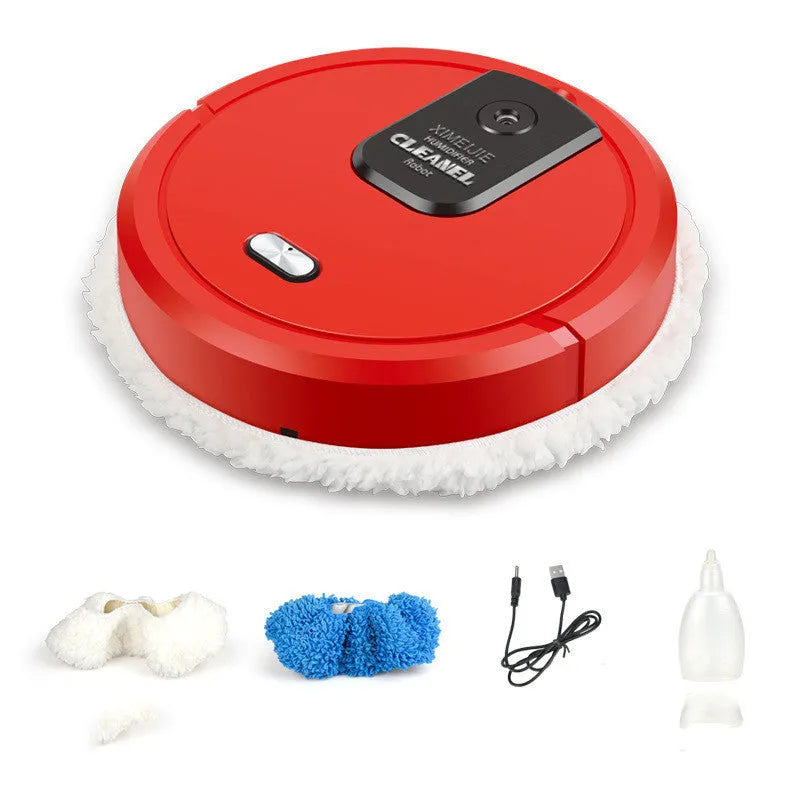 Automatic sweeping and mopping robot for home floor cleaning