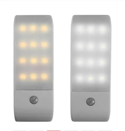 12LED rechargeable infrared sensor night light with PVC shade in new Chinese style