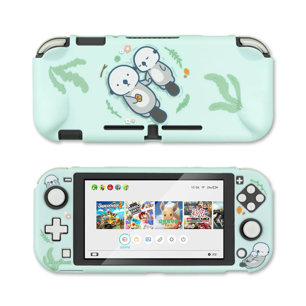 Nintendo Switch Lite silicone protective case with back grip and controller coverage