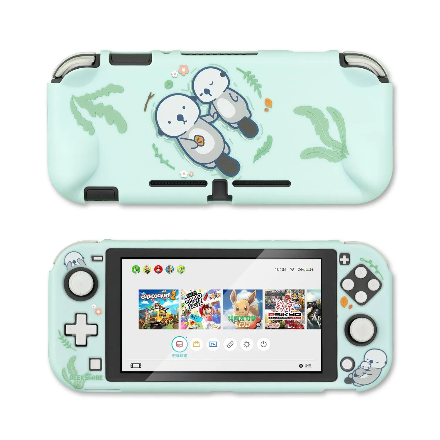 Nintendo Switch Lite silicone protective case with back grip and controller coverage