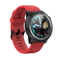 IP68 waterproof Android smart watch with round dial and black silicone strap on wrist