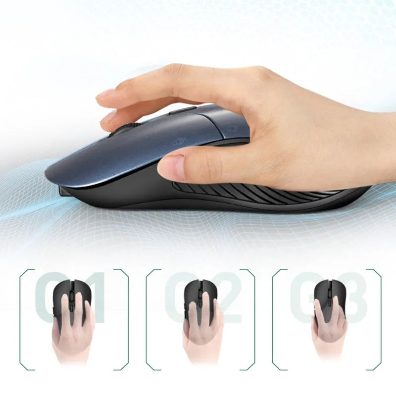 Blue smart voice translator mouse with 2.4G wireless connectivity and rechargeable design