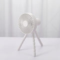 USB rechargeable adjustable tripod desktop fan with flexible neck in black, green, pink, or white
