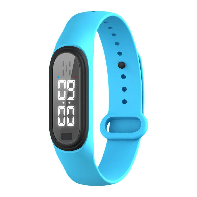 Ultrasonic electronic mosquito repellent bracelet in black, white, blue and pink colours