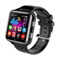 Children's smartwatch with colour touch screen and silicone sport strap in black, blue, or pink.