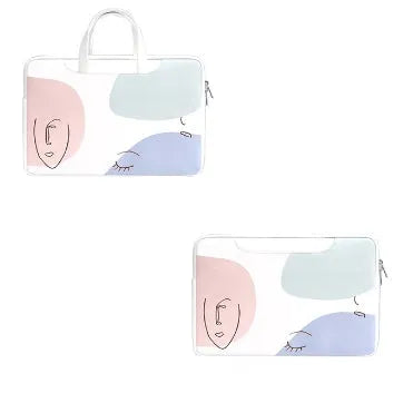 Blue waterproof laptop bag for 15.6-inch notebooks with soft handle and zipper opening