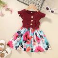 Sleeveless cotton blend summer dress for toddler girl in green colour, size 100cm.