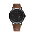 Men's waterproof quartz watch with metal case, mineral glass, and pin buckle clasp