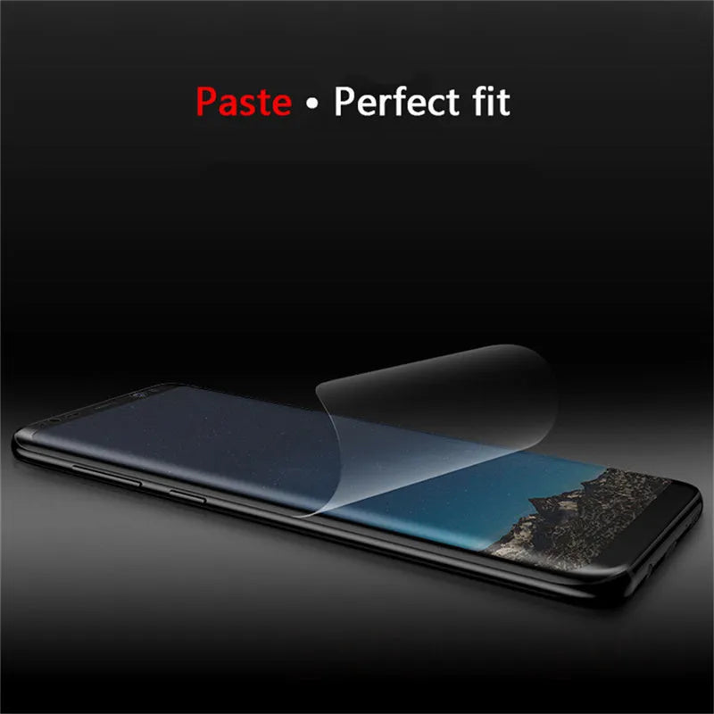 Curved hydrogel screen protector for Samsung smartphones with matte finish