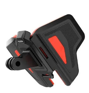 Black universal motorcycle helmet chin strap mount for action cameras with stainless steel hardware
