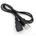 Black 1.2m power cord with US three-pin plug and PVC sheathing