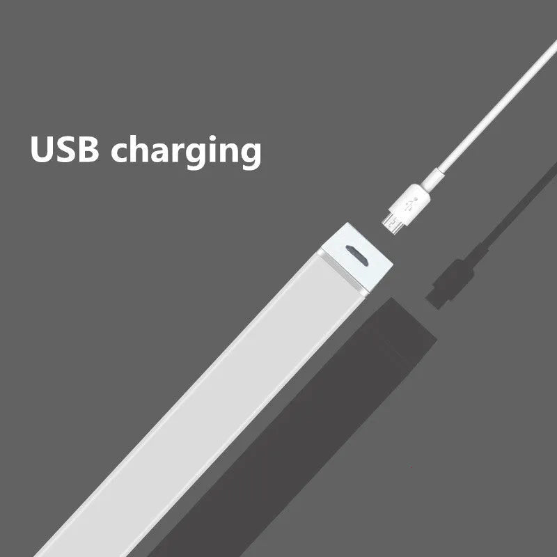 USB rechargeable human body induction LED closet light with magnetic back in white and warm white colour options.