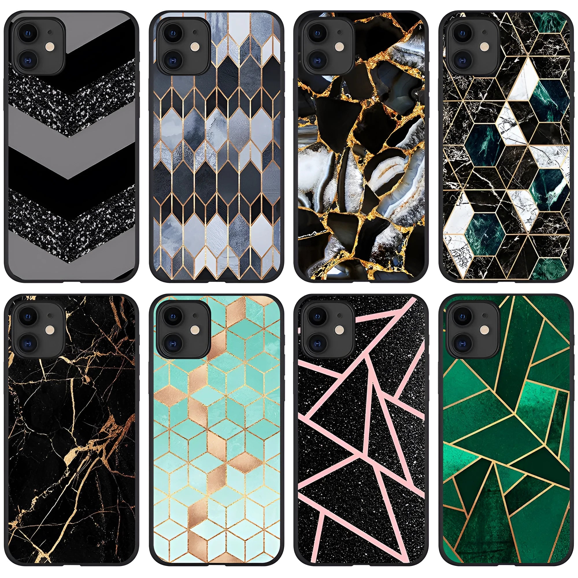 Marble pattern phone case for iPhone with waterproof and drop-resistant protection