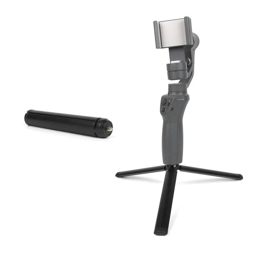 Black aluminium mobile phone tripod handheld stabilizer compatible with iPhone
