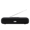 Long strip wireless desktop speaker in black on a desk