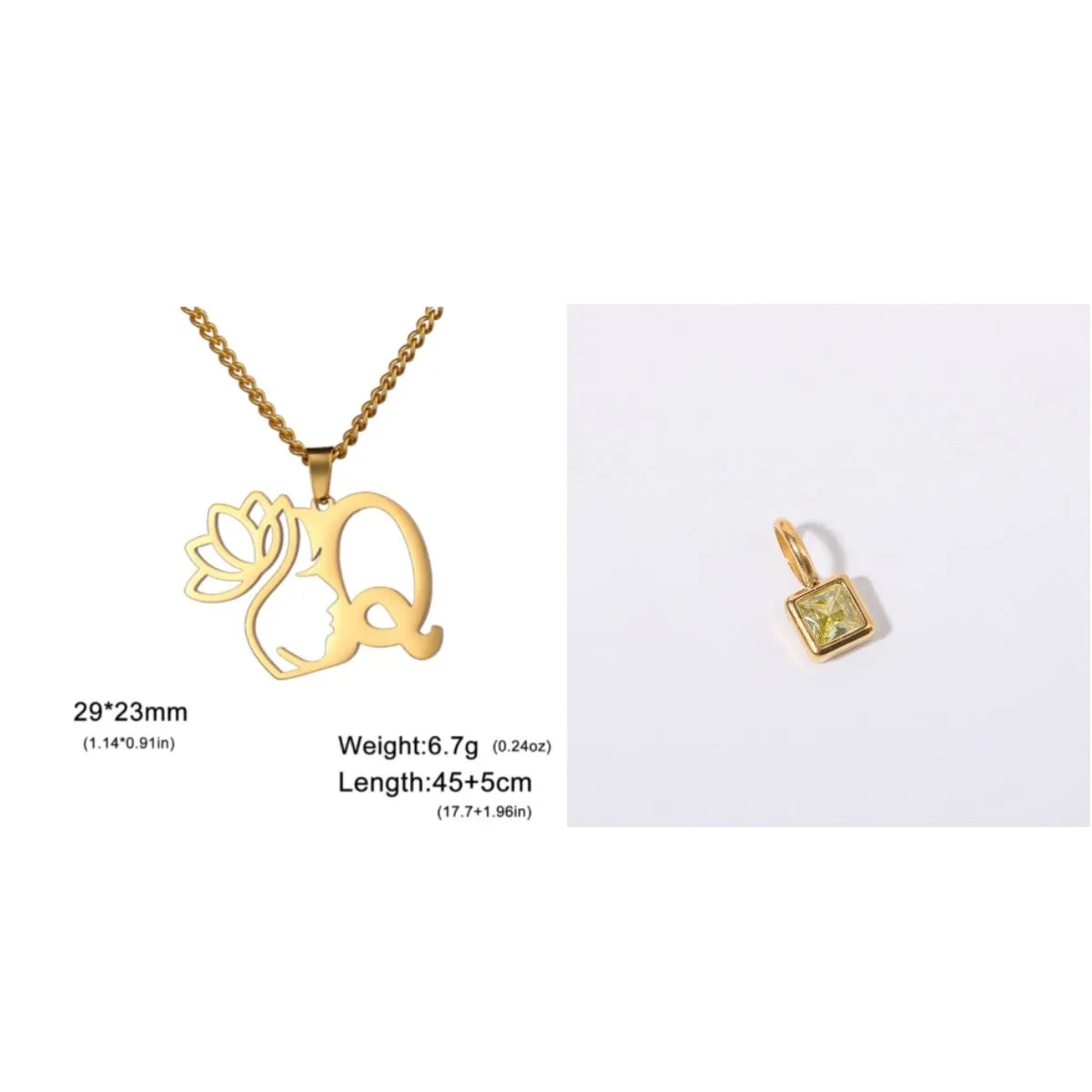 Stainless steel cross chain necklace with electroplated finish and single pendant