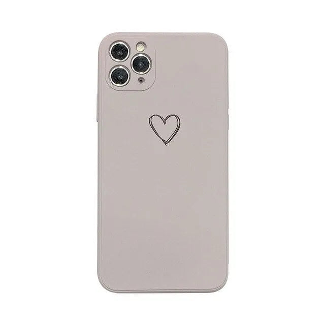 Silicone TPU phone case for Apple iPhone in solid colours black, green, pink, purple, red, white, grey, light green.